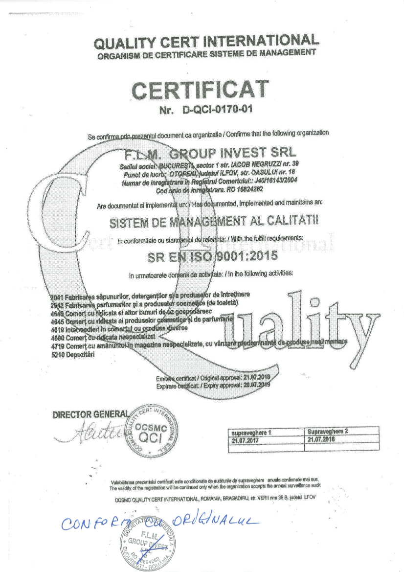 Certificat ISO 9001