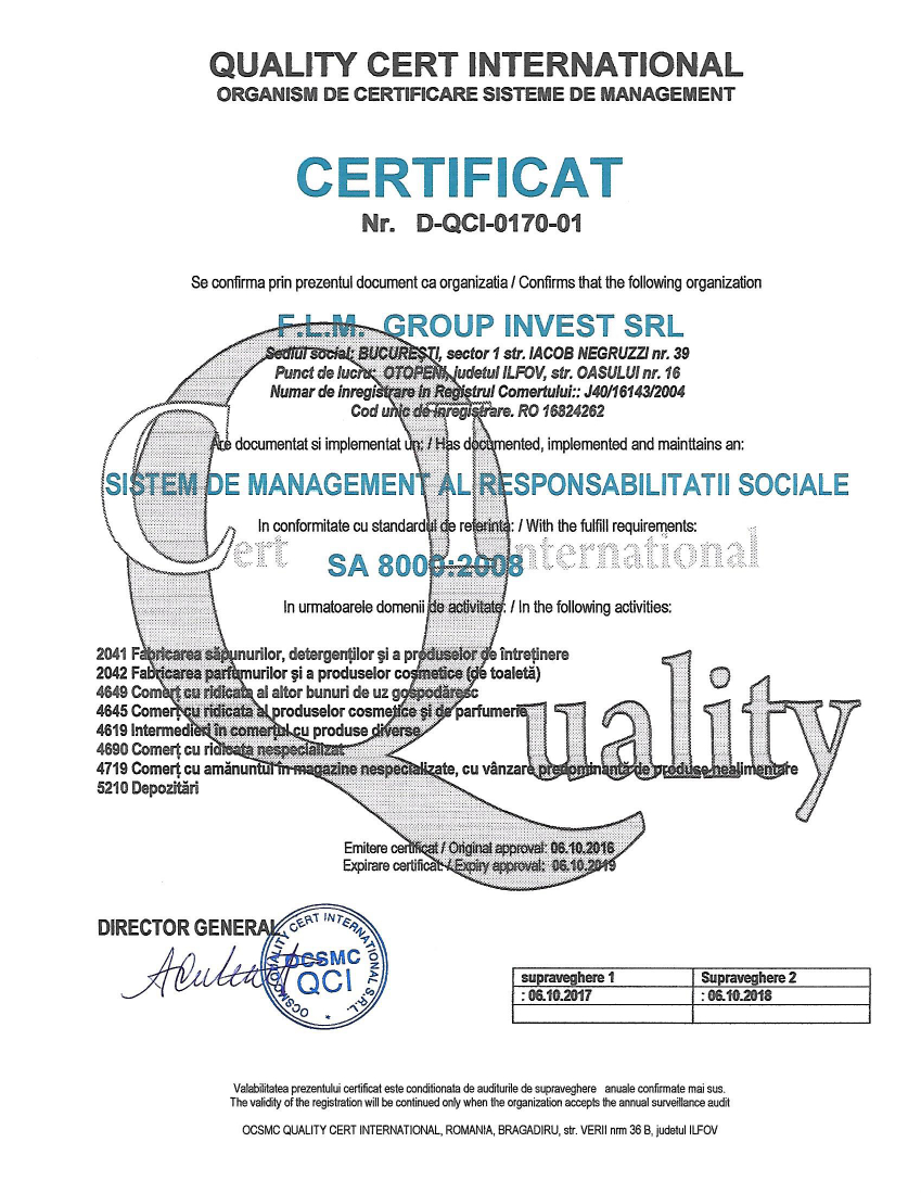 Certificat SA 8000